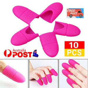 10PCS Nail Art Silicone UV Gel Polish Remover Wraps Soak Off Cap Clip Tools