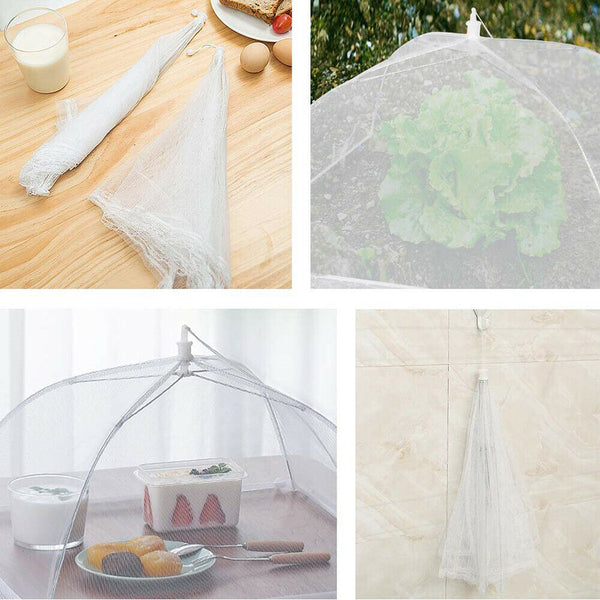 2PCS Large Collapsible Mesh Food Covers Dome Pop Up Umbrella Fly Wasp Net 45CM