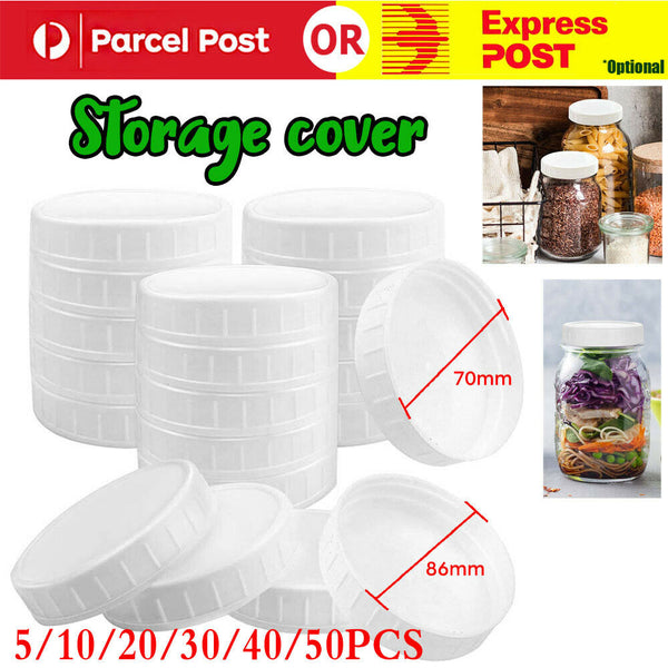 5-50pcs Kitchen Jar Lids Unlined Ribbed Plastic Cup Lids Leakproof Bottle Caps