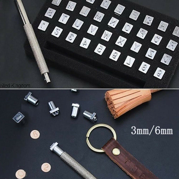 36X Alphabet Leather Stamp Tool Kit Letter Number Punch Logo DIY Craft 4MM/6MM