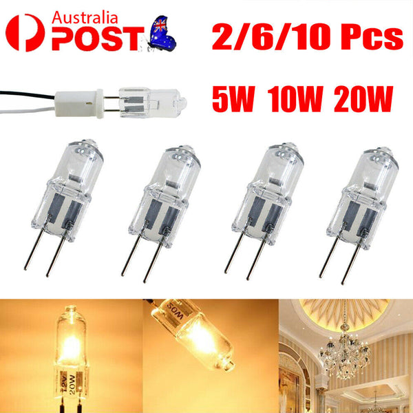 10Pcs 12V 5W 10W 20W G4 HALOGEN BULBS Light Globe Lot Pack JC Bi-Pin Led 2900K