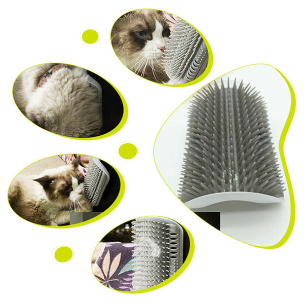 Pet Cat Self Groomer Brush Wall Corner Grooming Massage Comb Toy With Catnip