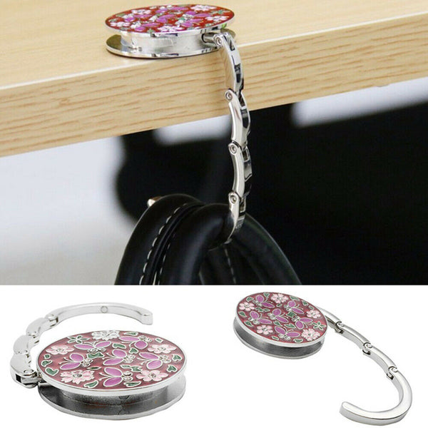 Portable Folding Metal Round Purse Handbag Tote Bags Hanger Hook Holder Table