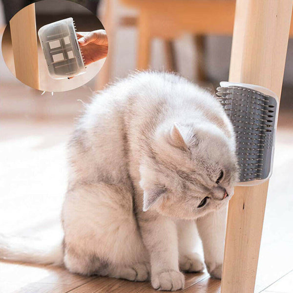 Pet Cat Self Groomer Brush Wall Corner Grooming Massage Comb Toy With Catnip