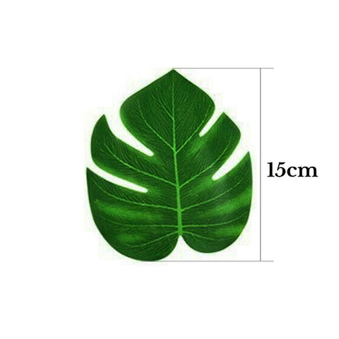 12x Tropical Hawaiian Artificial Palm Monstera Leaves Party Fake Luau Decoration