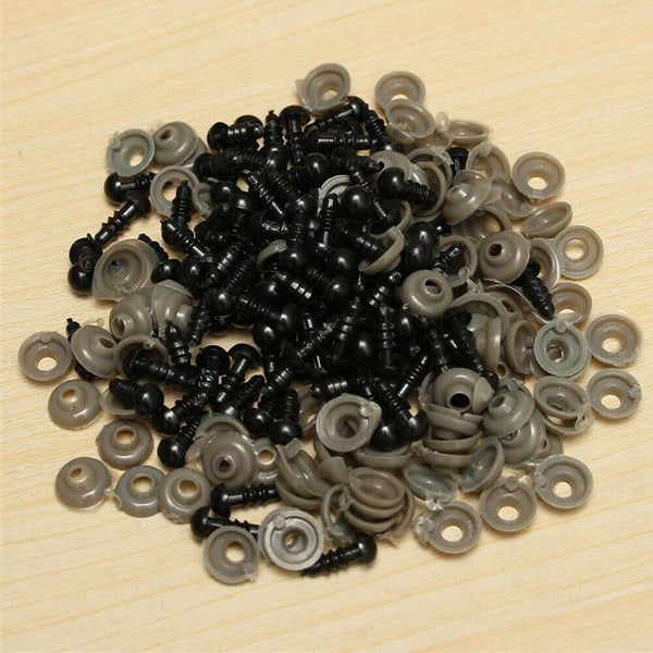 100/200PCS Plastic Safety Eyes For Teddy Bear Doll Toy Animal Felting DIY 6-12mm