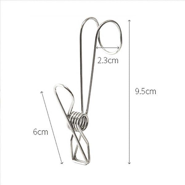 5/10xStainless Steel Clothes Pegs Hooks Long Tail Clip Hanging Clips Clamps