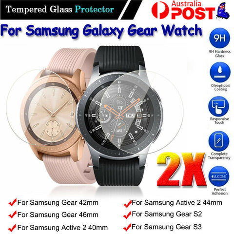 2x Samsung Galaxy Gear Watch 46/42mm S2 S3 Tempered Glass Screen Protector