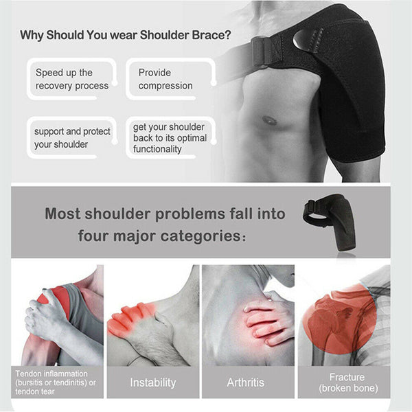 Pain Relief Shoulder Brace Rotator Cuff Support Therapy Belt Sleeve Men Unisex