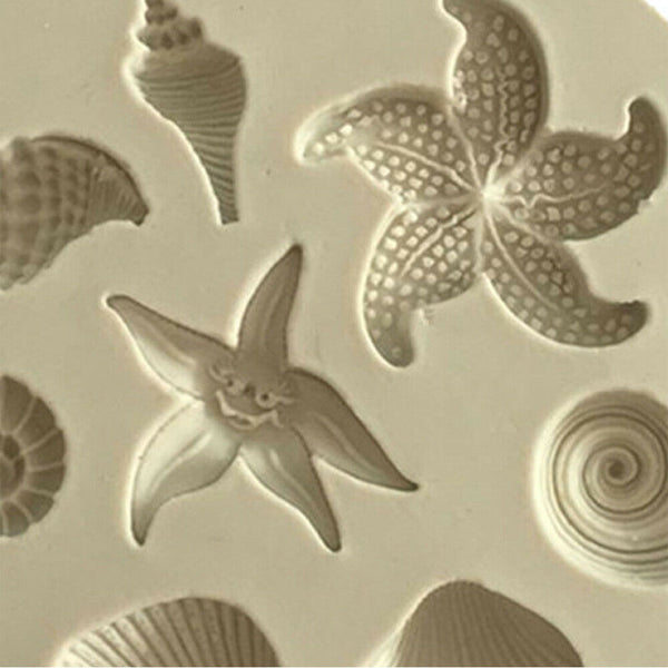 Sea Shell Starfish Silicone Fondant Decorating Mould Cake Sugarcraft Icing Mold