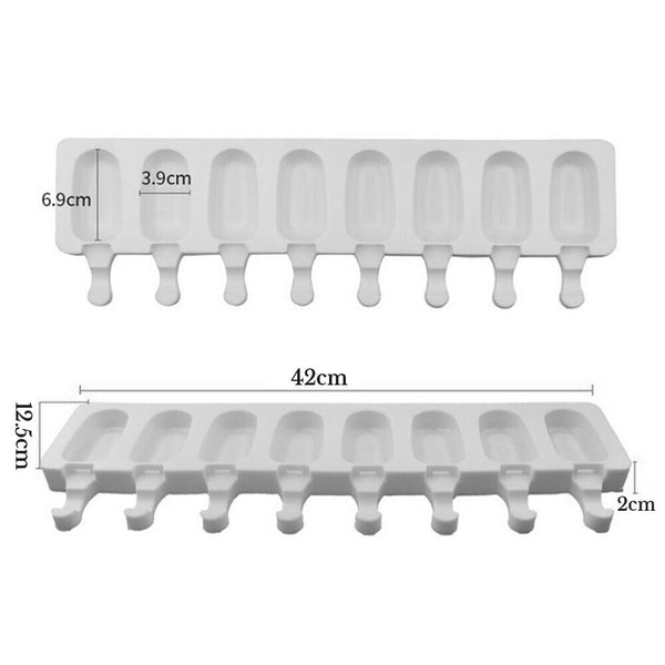 8 Cavity Popsicle Frozen Mold Silicone Cake Baking Mould DIY Ice Cream Mould