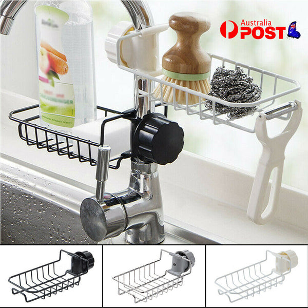 Kitchen Sink Faucet Shelf Sponge Dish Cloth Rack Holder Racks Storage Organizer