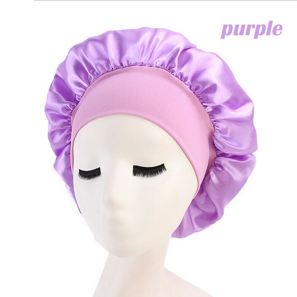 Women's Sleep Hair Hat Care Elastic Satin/Silk Sleeping Bonnet Night Soft Cap