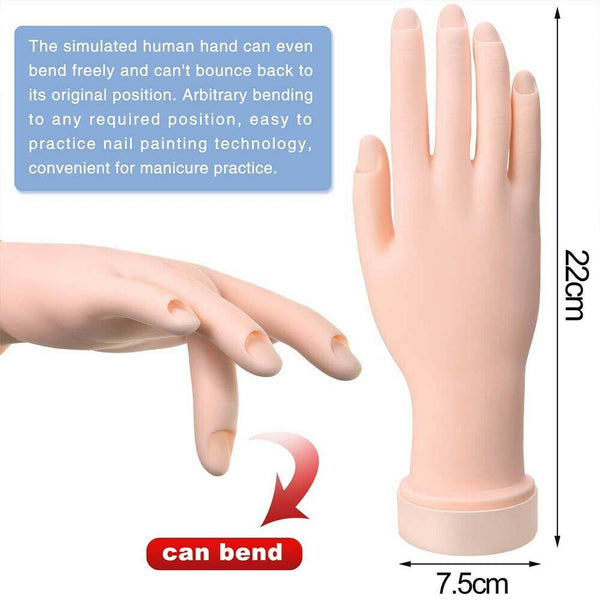 Practice Model Hand Nail Art Trainer Hand Fake Hand For Acrylic Gel False AU NEW