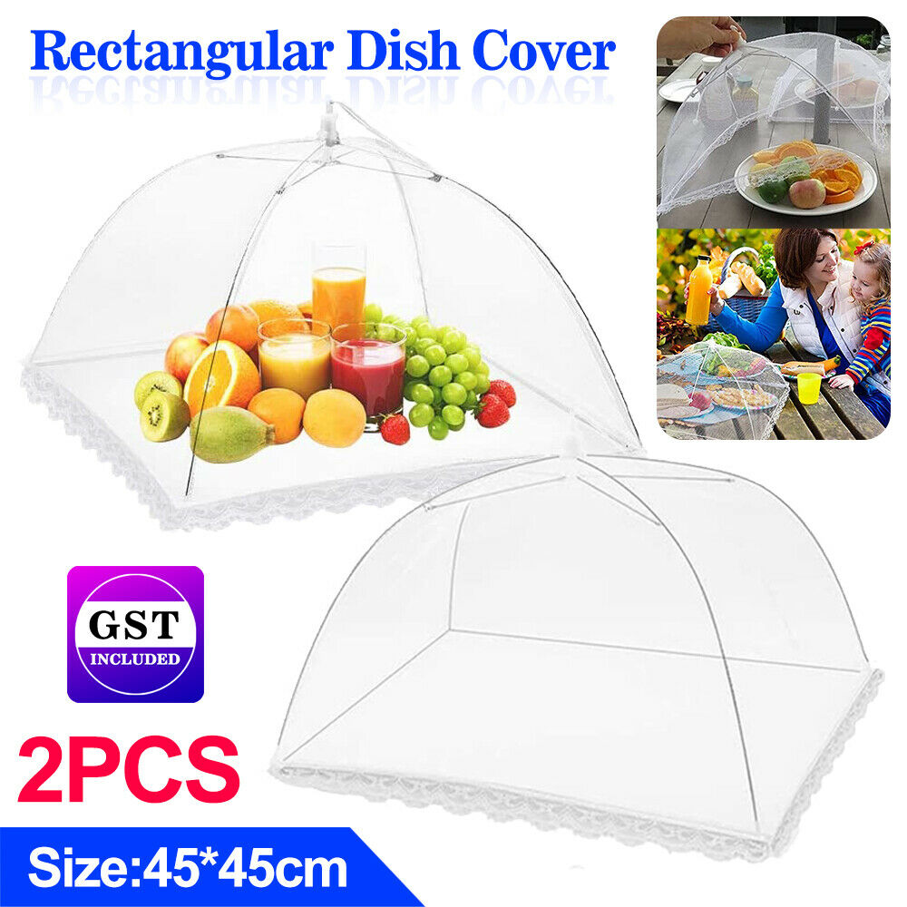 2PCS Large Collapsible Mesh Food Covers Dome Pop Up Umbrella Fly Wasp Net 45CM