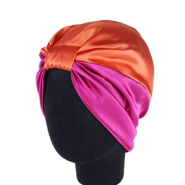 Womens Pure Silk Sleeping Cap Sleep Hat Night Hair Styling Care Bonnet Wrap