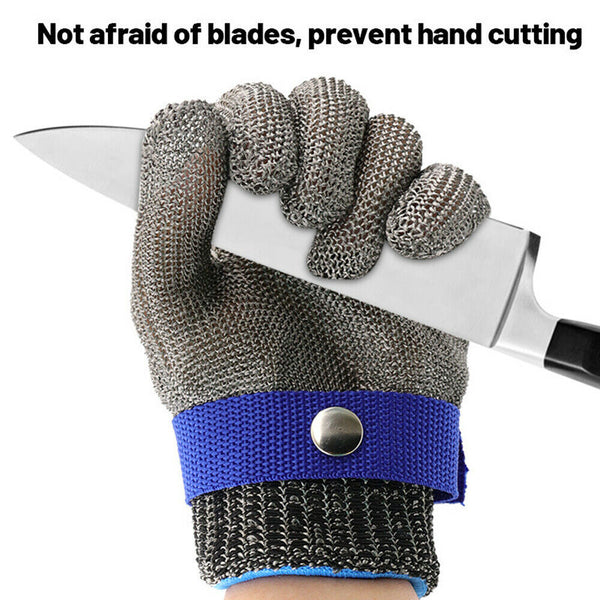 Stainless Steel Metal Mesh Butcher Glove L/XL Safety Cut Proof Stab Resistant AU