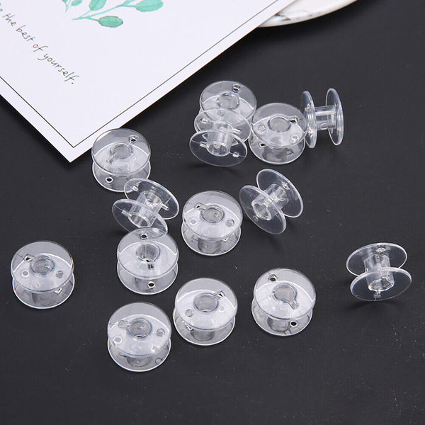 50x Plastic Empty Bobbins for Sewing Machine Janome Brother Elna Singer Bobbins