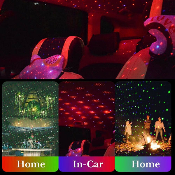 4 in 1 USB Car Ceiling Star Sky Projection Lamp Romantic Atmosphere Night Lights