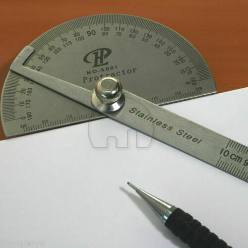 Stainless Steel 180 Protractor Angle Finder Arm Measuring Ruler