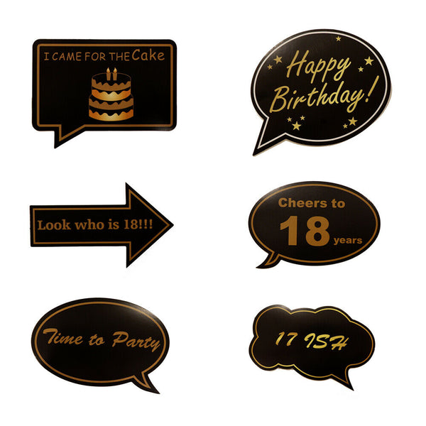 36PCS 18th/21st/30th/40th/50th/60th Birthday Party Photo Booth Props Decorations