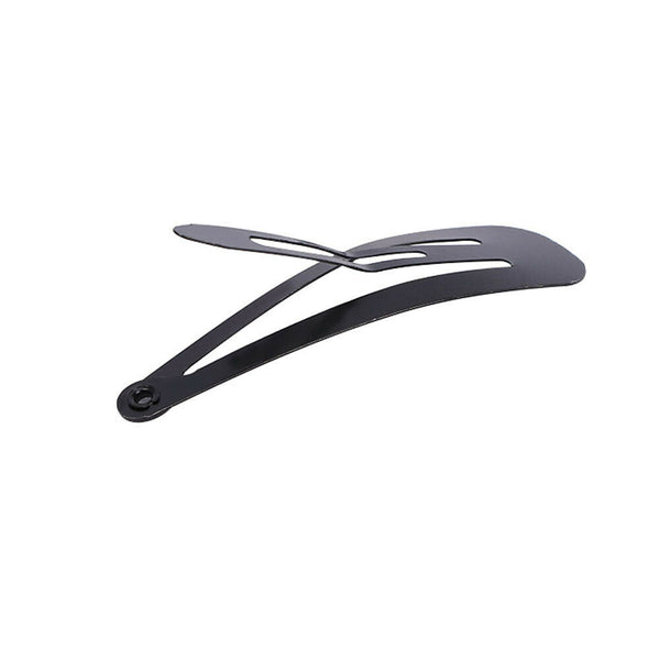 10pcs 7cm Large Black Metal Snap Hair Clip Barrette Pin Hairpin Business Gift
