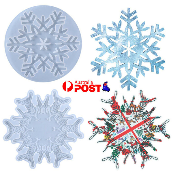 Silicone Snowflake Coaster Resin Epoxy Mold Christmas Decor Casting Mould Craft