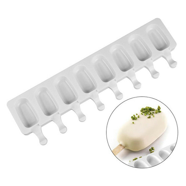 8 Cavity Popsicle Frozen Mold Silicone Cake Baking Mould DIY Ice Cream Mould