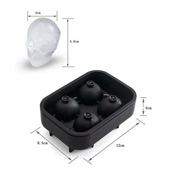 Whiskey Silicone Ice Cube 3D Skull Brick Maker Mold Mould Halloween Party Tray