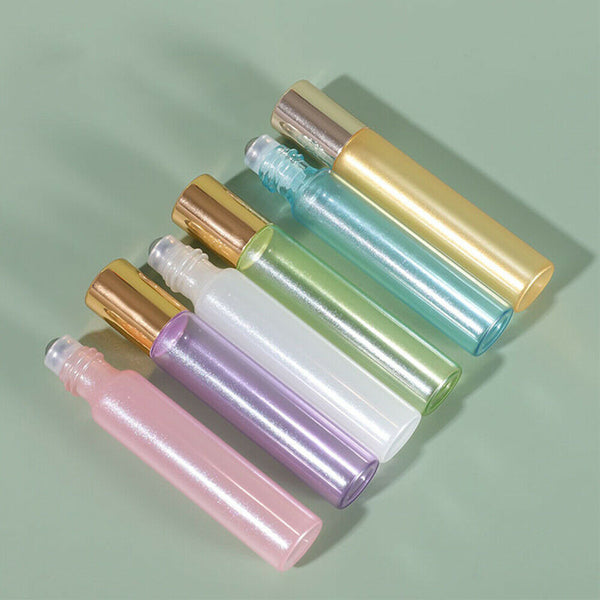 10ml Glass Roller Bottle Rollerball Perfume Essential Oil Roll On Ball 6 Color