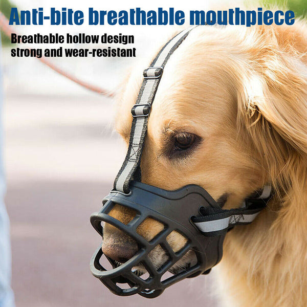 6 Sizes Adjustable Pet Dog No Bite Silicone Basket Muzzle Cage Mouth Mesh Cover