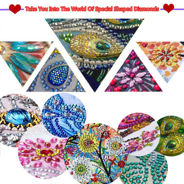 5D Diamond Painting Flower Tree Special Shaped Drill Crystal Mural Art Kit New