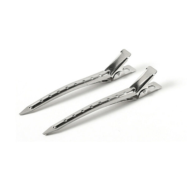 12 pcs Duck Bill Hair Clips Metal Alligator Curl Sectioning Clips with Holes AU