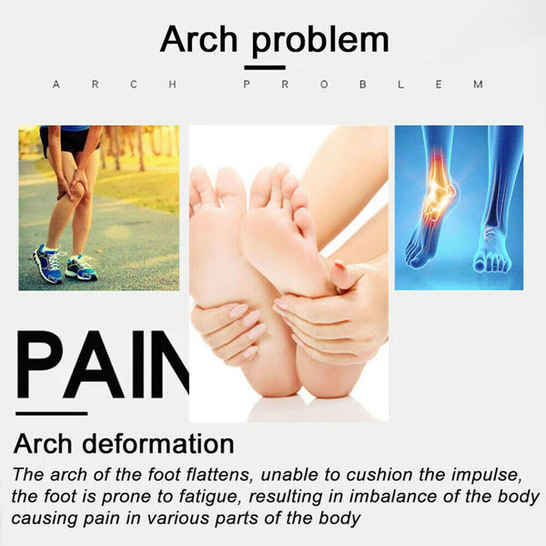 Pair Insole Orthotic Arch Support Shoe Flat Feet Correct Pad Pain Relief Plantar