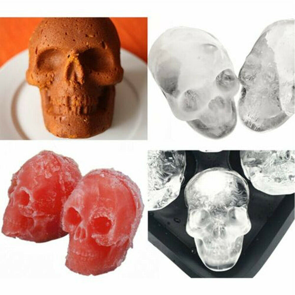 Whiskey Silicone Ice Cube 3D Skull Brick Maker Mold Mould Halloween Party Tray