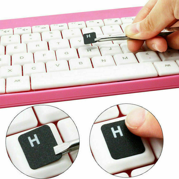 Universal ENGLISH LETTERS KEYBOARD BLACK STICKERS For Desktop Laptop PC Computer