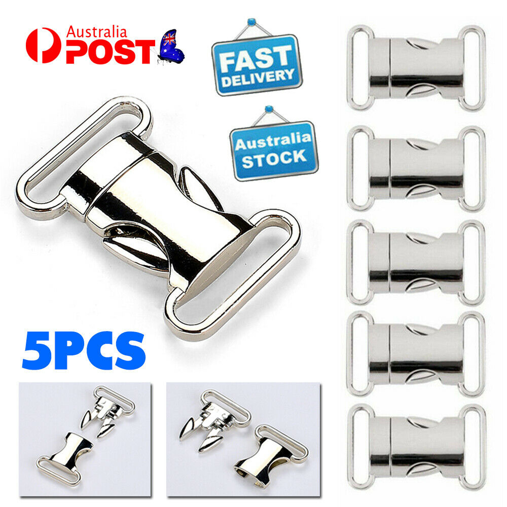 5/10 Metal Quick Side Release Buckle Slider Clip For Webbing Strap Belt DIY 20mm