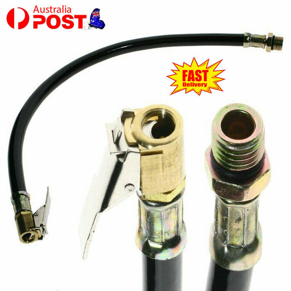 Motorcycle Bicycle Car Flexible Clip On Air Tyre Tire Chuck Inflator Hose Tool