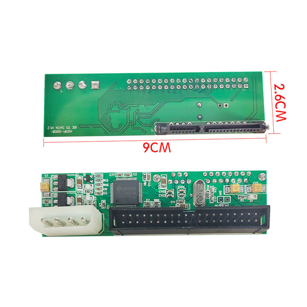 1PC PATA IDE TO SATA Converter Adapter Plug 7+15 Pin 3.5/2.5 SATA HDD DVD Green