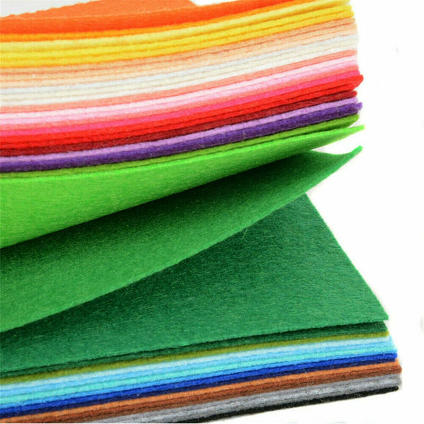 40pcs Mix Colour Squares Non Woven Felt Fabric Sheets For Kids DIY Art Handcraft