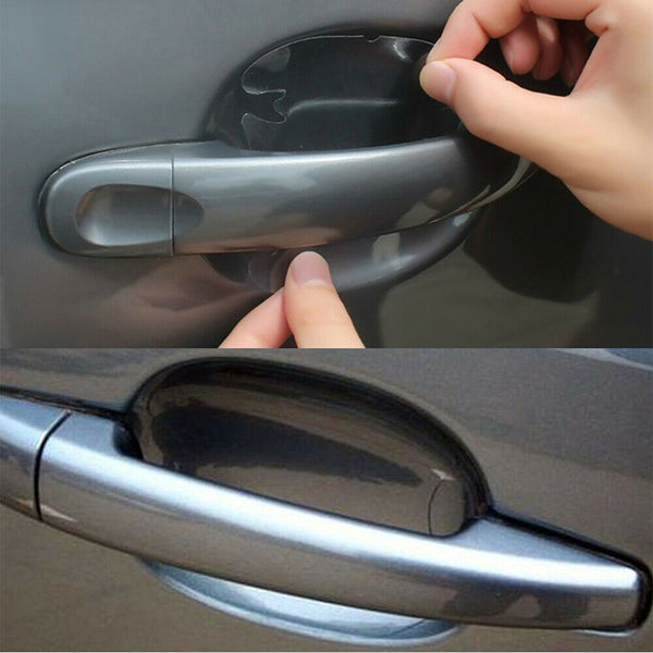 8pcs Car Door Handle Paint Scratch Protector Film Stickers Transparent Clear