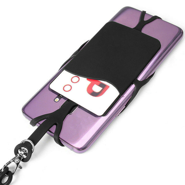 Neck Lanyard Strap Cell Phone ID Card Holder Fits 4"-6.2" Universal Silicone