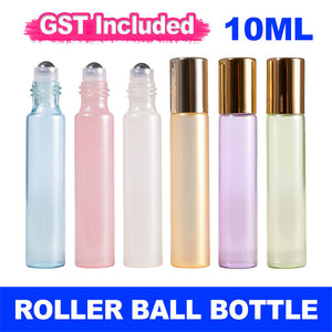 10ml Glass Roller Bottle Rollerball Perfume Essential Oil Roll On Ball 6 Color