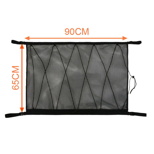 Car Roof Ceiling Cargo Net Mesh Storage Bag Pouch Pockets For SUV Van 90x65cm