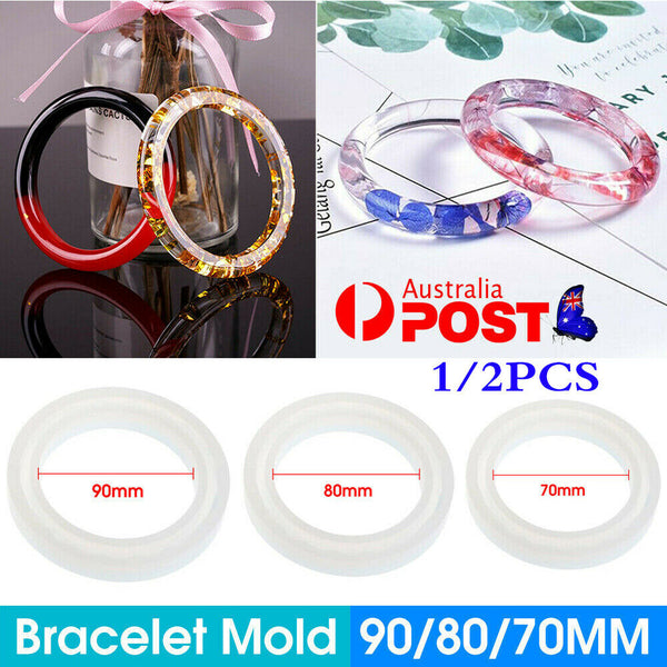 1/2 Round Silicone Mold Casting Mould DIY Bangle Jewelry Tool Kit Resin Bracelet