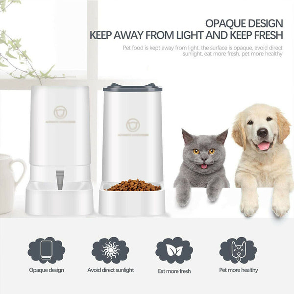 Automatic Pet Dog Cat Food Water Dispenser Feeder Self Feeding Bowl Bottle AU