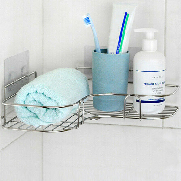 Stainless Steel Shower Caddy Corner Storage Shelf Holder Rack Organiser Bathroom