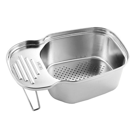 Kitchen Sink Strainer Basket Stainless Steel Drain Holder Storage Rack Filter AU