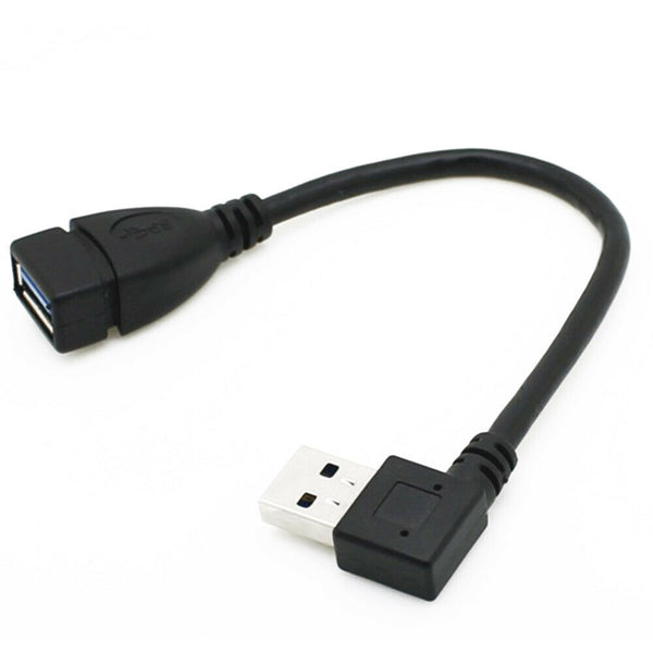 USB 3.0 Type A 90 Degree Left Right Angle Extension Cable Male to Female Adapter