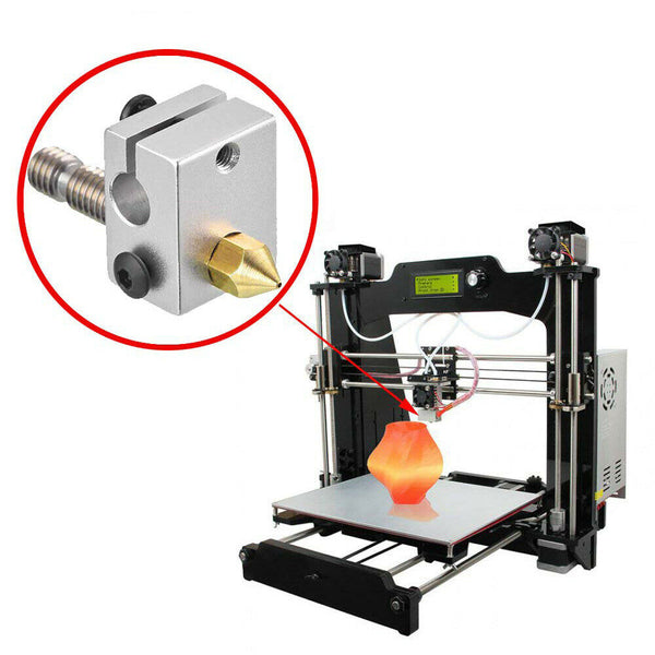 5PCS 3D Printer 1.75mm MK8 Extruder Nozzle Head For Ender 3 Pro CR10 0.2-1.0mm